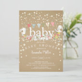 Sweet Baby Bunnies Neutraal Baby shower Kaart (Staand voorkant)