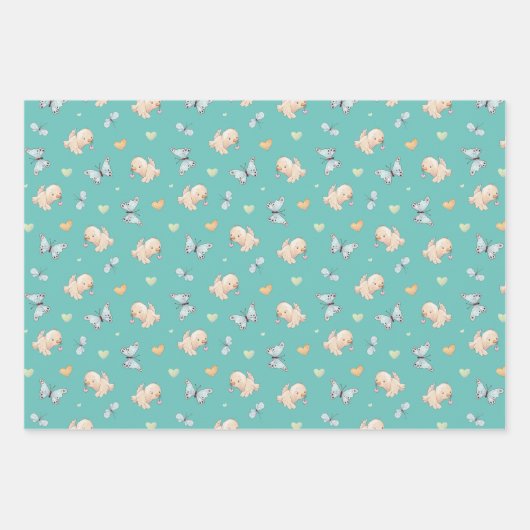 Sweet Baby Bunny 3 Giftwrap Geslacht Neutraal Inpakpapier Vel (Voorkant 2)