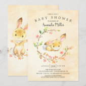 Sweet Baby Bunny Baby shower Kaart (Voorkant / Achterkant)