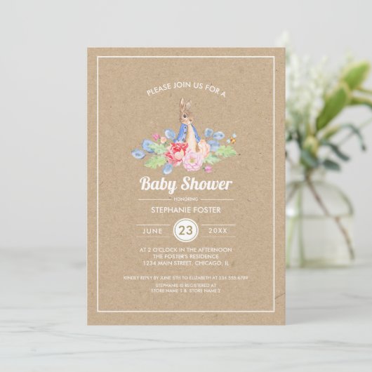 Sweet Baby Bunny baby shower | Konijnenvlees Kaart (Staand voorkant)