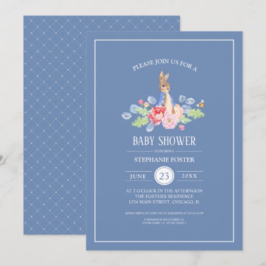 Sweet Baby Bunny baby shower | Konijnenvlees Kaart (Voorkant / Achterkant)