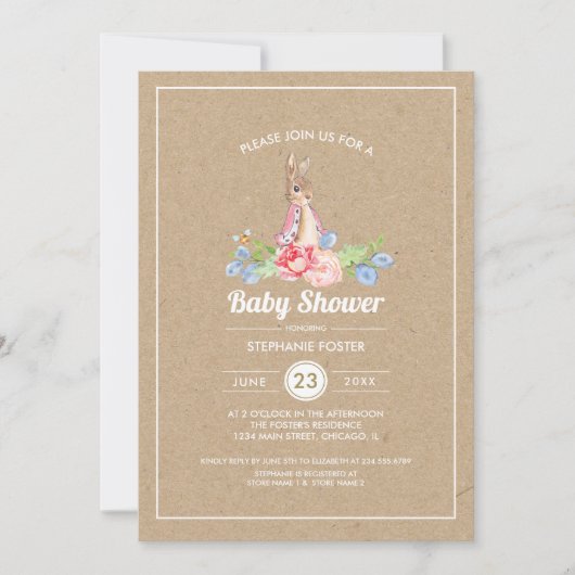 Sweet Baby Bunny baby shower | Konijnenvlees Kaart (Voorkant)