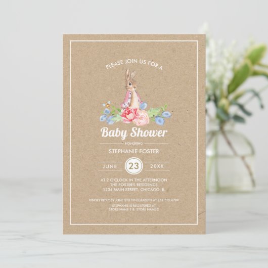 Sweet Baby Bunny baby shower | Konijnenvlees Kaart (Staand voorkant)