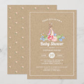 Sweet Baby Bunny baby shower | Konijnenvlees Kaart (Voorkant / Achterkant)