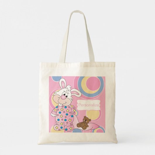 Sweet Baby Bunny met roze Stippen Tote Bag (Achterkant)