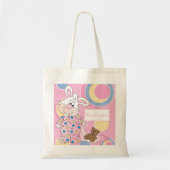 Sweet Baby Bunny met roze Stippen Tote Bag (Voorkant)