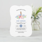 Sweet Baby Bunny | Rabbit Baby Shower-uitnodiginge Kaart (Staand voorkant)