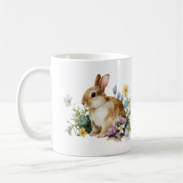 Sweet Baby Bunny Rabbit in een bloemenveld Koffiemok