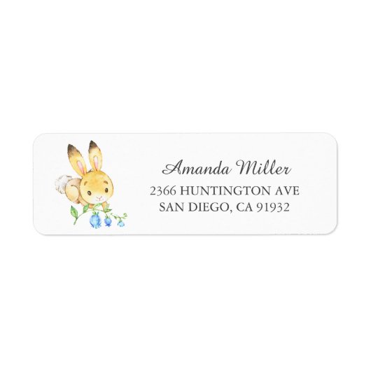Sweet Baby Bunny Return Address Label (Voorkant)