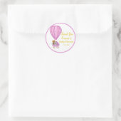 Sweet Baby Carriage Hot Air Ballon Hartelijk dank Ronde Sticker (Tas)