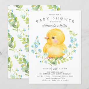 Sweet Baby Chick Boys Baby shower Kaart