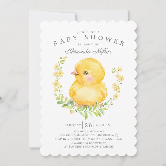 Sweet Baby Chick Neutraal Baby shower Kaart (Voorkant)