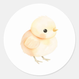 Sweet Baby Chick Waterverf Illustratie Sticker