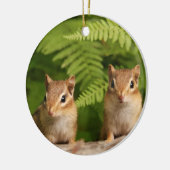 Sweet Baby Chipmunk Siblings Keramisch Ornament (Links)