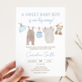 Sweet Baby Clothesline Baby shower Kaart