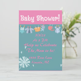 Sweet Baby Clothesline Shower Kaart