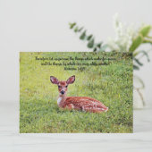 Sweet Baby Deer Fawn Art Bible Verse Flat Kaart (Staand voorkant)