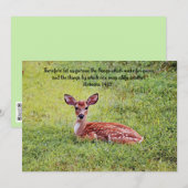 Sweet Baby Deer Fawn Art Bible Verse Flat Kaart (Voorkant / Achterkant)