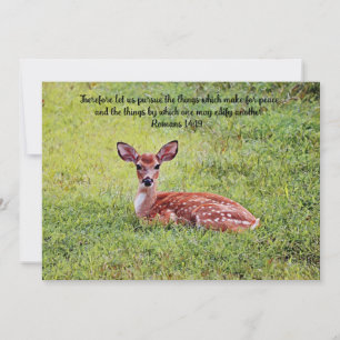 Sweet Baby Deer Fawn Art Bible Verse Flat Kaart
