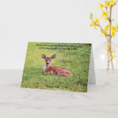 Sweet Baby Deer Fawn Art Bijbel Verse Kaart (Gele Bloem)