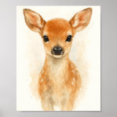 Sweet Baby Deer Woodland Nursery Decor Poster (Voorkant)