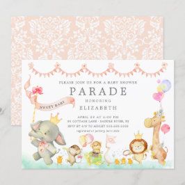Sweet Baby Dieren Parade Baby shower Uitnodiging