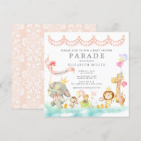 Sweet Baby Dieren Parade Baby shower Uitnodiging