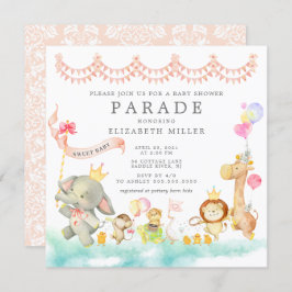 Sweet Baby Dieren Parade Baby shower Uitnodiging