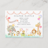 Sweet Baby Dieren Parade Luier Raffle Ticket Informatiekaartje (Voorkant)
