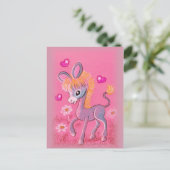 Sweet Baby Donkey met hart Briefkaart (Staand voorkant)