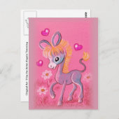 Sweet Baby Donkey met hart Briefkaart (Voorkant / Achterkant)