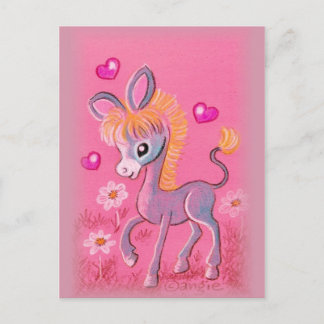 Sweet Baby Donkey met hart Briefkaart