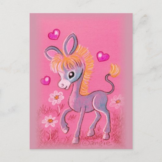 Sweet Baby Donkey met hart Briefkaart (Voorkant)