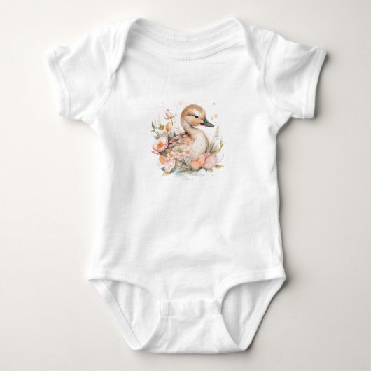 Sweet Baby Duck Duckling with Flowers Romper (Voorkant)