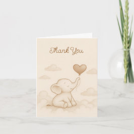 Sweet Baby Elephant Baby shower Bedankt Card