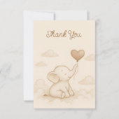 Sweet Baby Elephant Baby shower Bedankt Card (Voorkant)