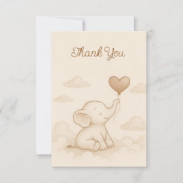 Sweet Baby Elephant Baby shower Bedankt Card