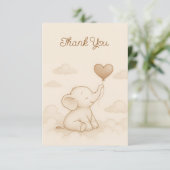 Sweet Baby Elephant Baby shower Bedankt Card (Staand voorkant)
