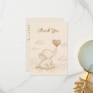 Sweet Baby Elephant Baby shower Bedankt Card