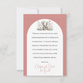 Sweet Baby Elephant Girl Floral Pink Baby shower Bedankkaart (Achterkant)