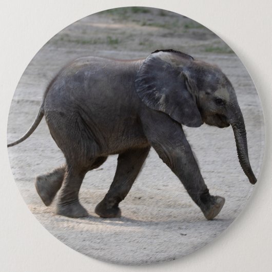 Sweet Baby Elephant Kibali Ronde Button 6,0 Cm (Voorkant)