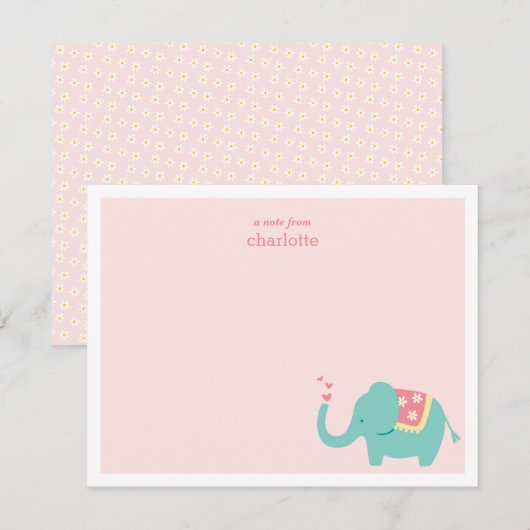Sweet Baby Elephant Note Card Notitiekaartje (Voorkant / Achterkant)