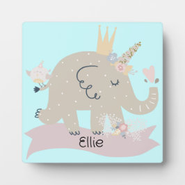 Sweet Baby Elephant Unicorn - Aangepaste naam Fotoplaat