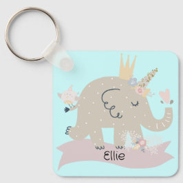 Sweet Baby Elephant Unicorn - Aangepaste naam Sleutelhanger