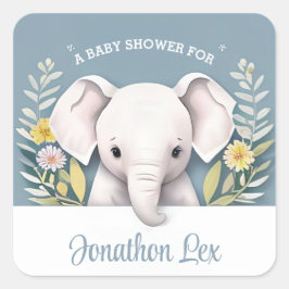 Sweet Baby Elephant Vierkante Sticker