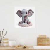 Sweet Baby Elephant Wall Art – Kwekerij Poster (Keuken)