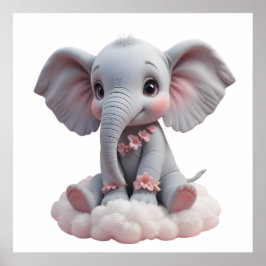 Sweet Baby Elephant Wall Art – Kwekerij Poster