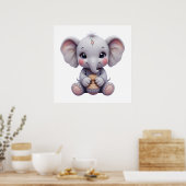 Sweet Baby Elephant Wall Art - Kwekerij Poster voo (Keuken)