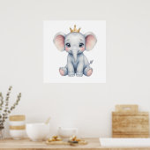 Sweet Baby Elephant Wall Art – Nursery Poster  (Keuken)