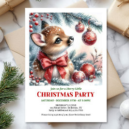 Sweet baby fawn Christmas kids invitation digital  Kaart